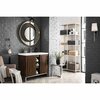 James Martin Vanities Alicante 39.5in Single Vanity, Mid-Century Acacia, Brushed Nickel W/White Glossy Composite Stone Top E110V39.5MCABNKWG